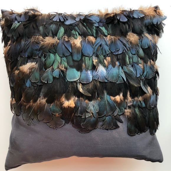 Nicole Miller Other - Feather Detail Decorative Cushion Pillow